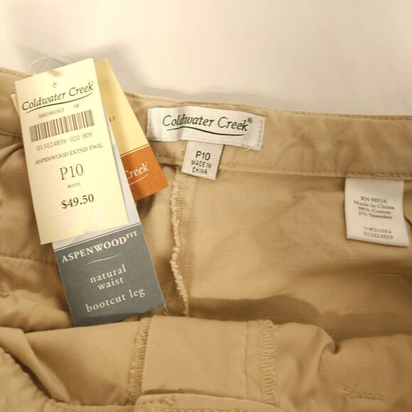 NWT Coldwater Creek Womens Petite 10 32x28 Beige Aspenwood Fit Bootcut Leg Pants - Picture 3 of 6